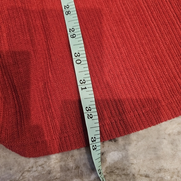 "Jones New York Red Ribbed Open Front Long Cardigan Sweater Size Large - Picture 9 of 9